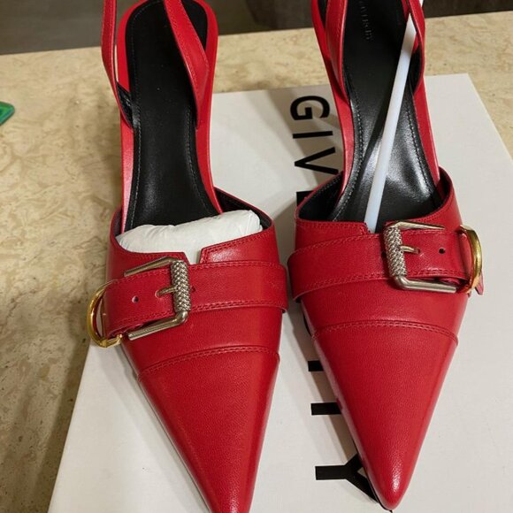 Givenchy Voyou Leather Buckle Slingback Pumps (Orig.$1095) (Size 11 US/41 EU) - Picture 4 of 8